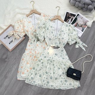 Đầm bigsize Nữ Tú Mỡ Đầm Bigsize Thiết Kế Trẻ Trung Đầm hoa khoét eo Đi làm dạo phố Đủ size 45-85kg DA0168