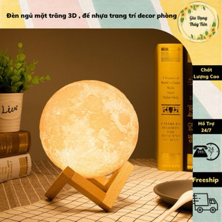 Đèn ngủ mặt trăng 3D , đế nhựa trang trí decor phòng