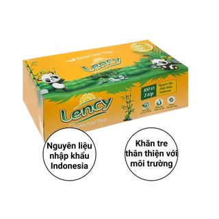 Giấy lau mặt tre Lency hộp 100 tờ 3 lớp (190 x 200mm)