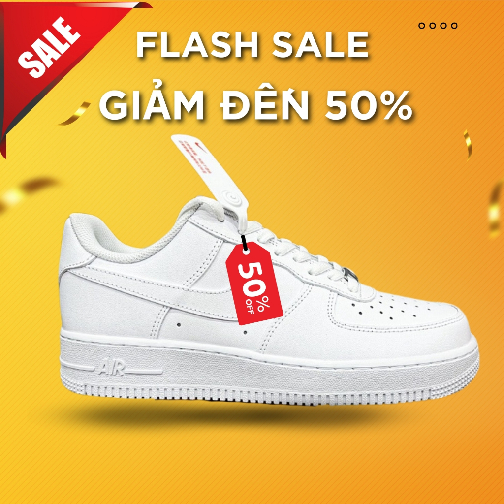 Giày_Nike Trắng Air Force 1 Nam Nữ, Giày AF1 Bản Cao Cấp Đủ Size Nam Nữ