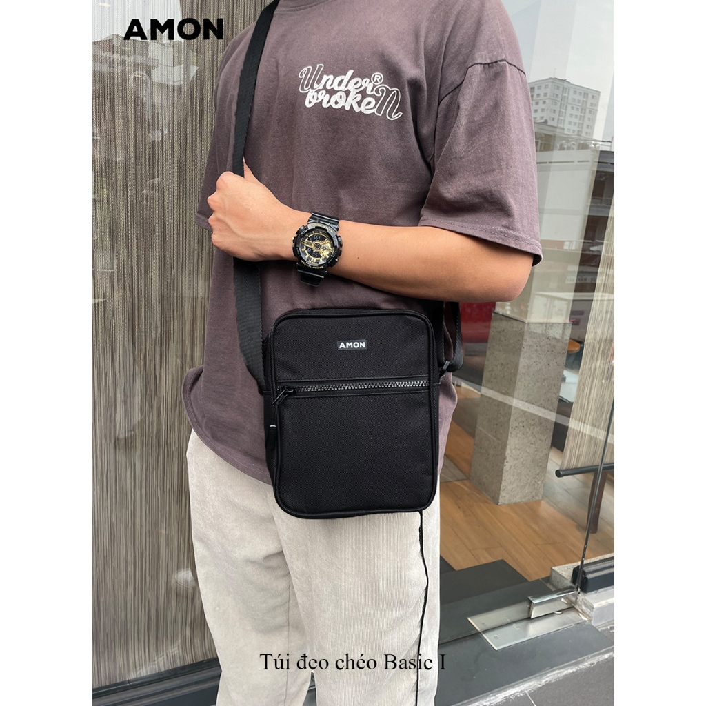 Túi Đeo Chéo Nam Nữ Đơn Giản Basic I - Vải Polyeste cao cấp Trượt Nước - AMON