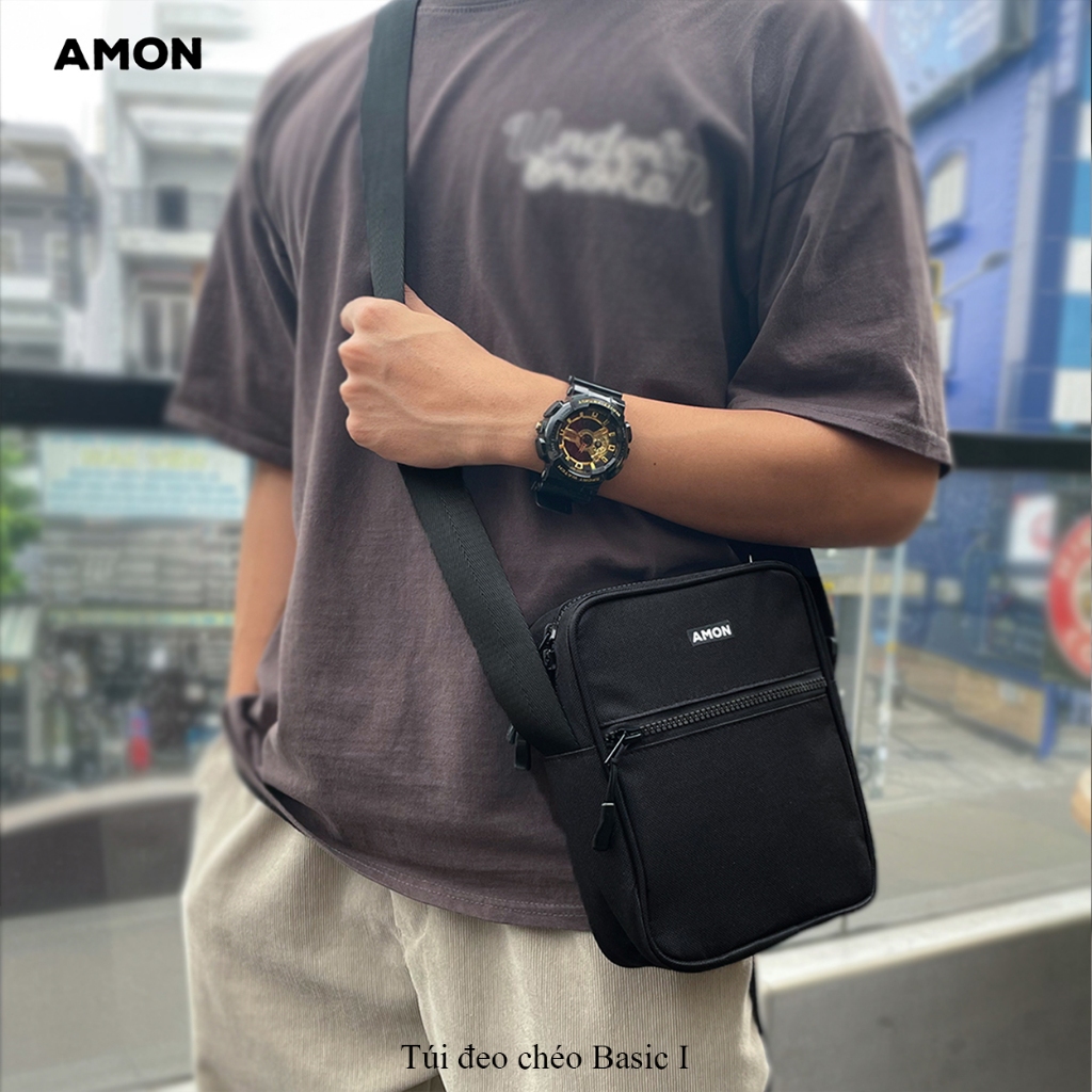 Túi Đeo Chéo Nam Nữ Đơn Giản Basic I - Vải Polyeste cao cấp Trượt Nước - AMON