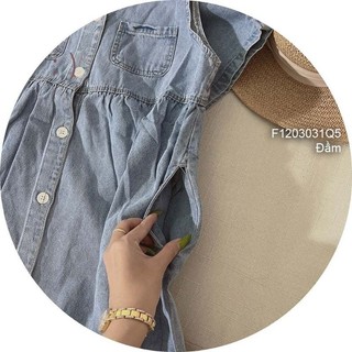 Đầm jean xoè sát nách cổ tim!!!