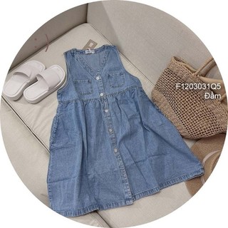 Đầm jean xoè sát nách cổ tim!!!