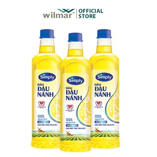 Dầu ăn simply đậu nành nguyên chất - chai 1l - date 2025/2026