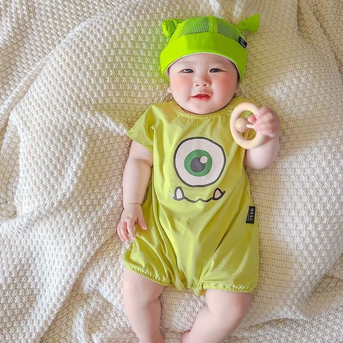 Body Đùi In Hình Vịt Cool Ngầu Cho Bé, Bộ Liền Thân Cộc Tay Chất Thun Lạnh Thoáng Mát, Bodysuit Sơ Sinh 3-12kg