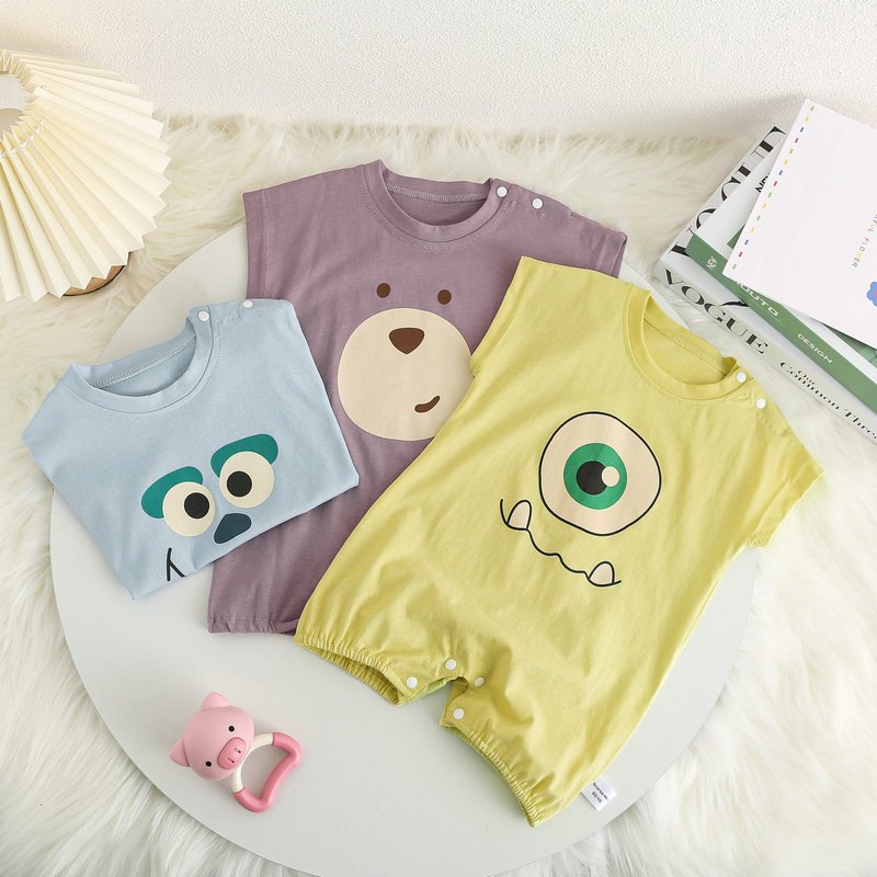 Body Đùi In Hình Vịt Cool Ngầu Cho Bé, Bộ Liền Thân Cộc Tay Chất Thun Lạnh Thoáng Mát, Bodysuit Sơ Sinh 3-12kg