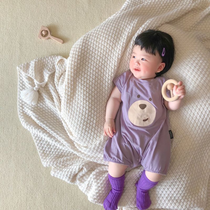 Body Đùi In Hình Vịt Cool Ngầu Cho Bé, Bộ Liền Thân Cộc Tay Chất Thun Lạnh Thoáng Mát, Bodysuit Sơ Sinh 3-12kg