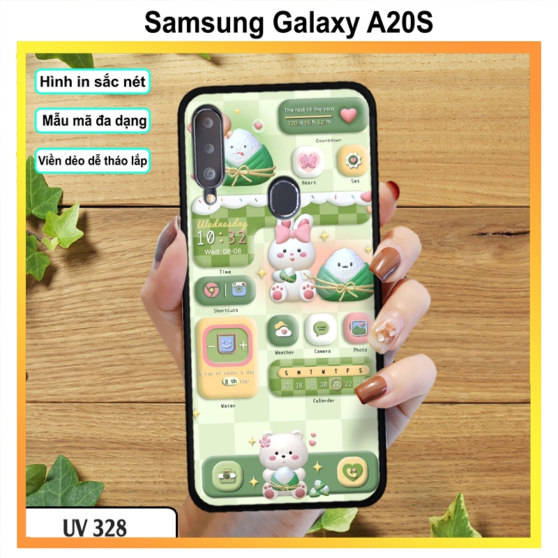 Ốp Điện Thoại- Ốp in hình Gấu Dâu cho Samsung Galaxy A20S