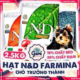 2.5kg Hạt N&D Chó giống nhỏ trưởng thành Prime Pumpkin Spirulina Ancestral cao cấp Farmina N&D Mini Adult