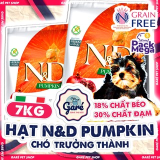 7kg -Hạt N&D Pumpkin Chó giống nhỏ trưởng thành Farmina N&D Grain Free Mini Adult không tinh bột cao cấp
