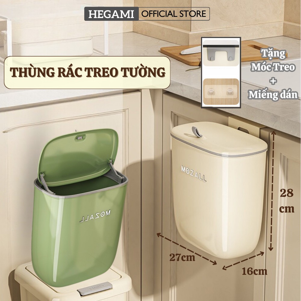 Thùng Rác Treo Tủ Bếp Hegami Nắp Lật Tiện Dụng Vệ Sinh Dễ Dàng
