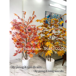 Cây phong 1m7 giả, cây hoa giả trang trí đẹp