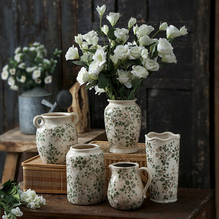 Bình lọ cắm hoa để bàn phong cách cổ điển vintage - chất liệu gốm sứ cao cấp - phụ kiện decor, trang trí nhà cửa