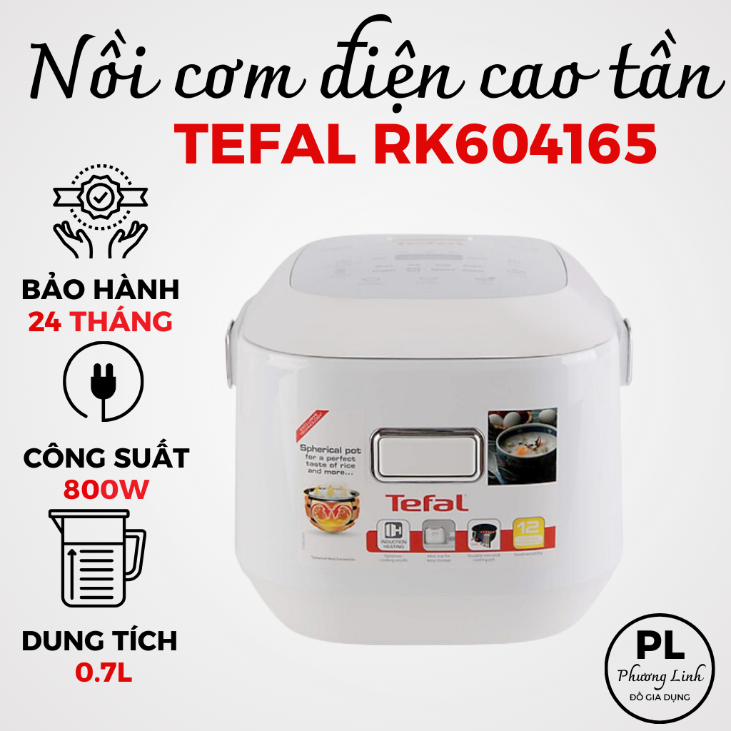 Nồi cơm điện cao tần Tefal RK604165 - Dung tích 0.7 lít - Hàng chính hãng - Bảo hành 24 tháng