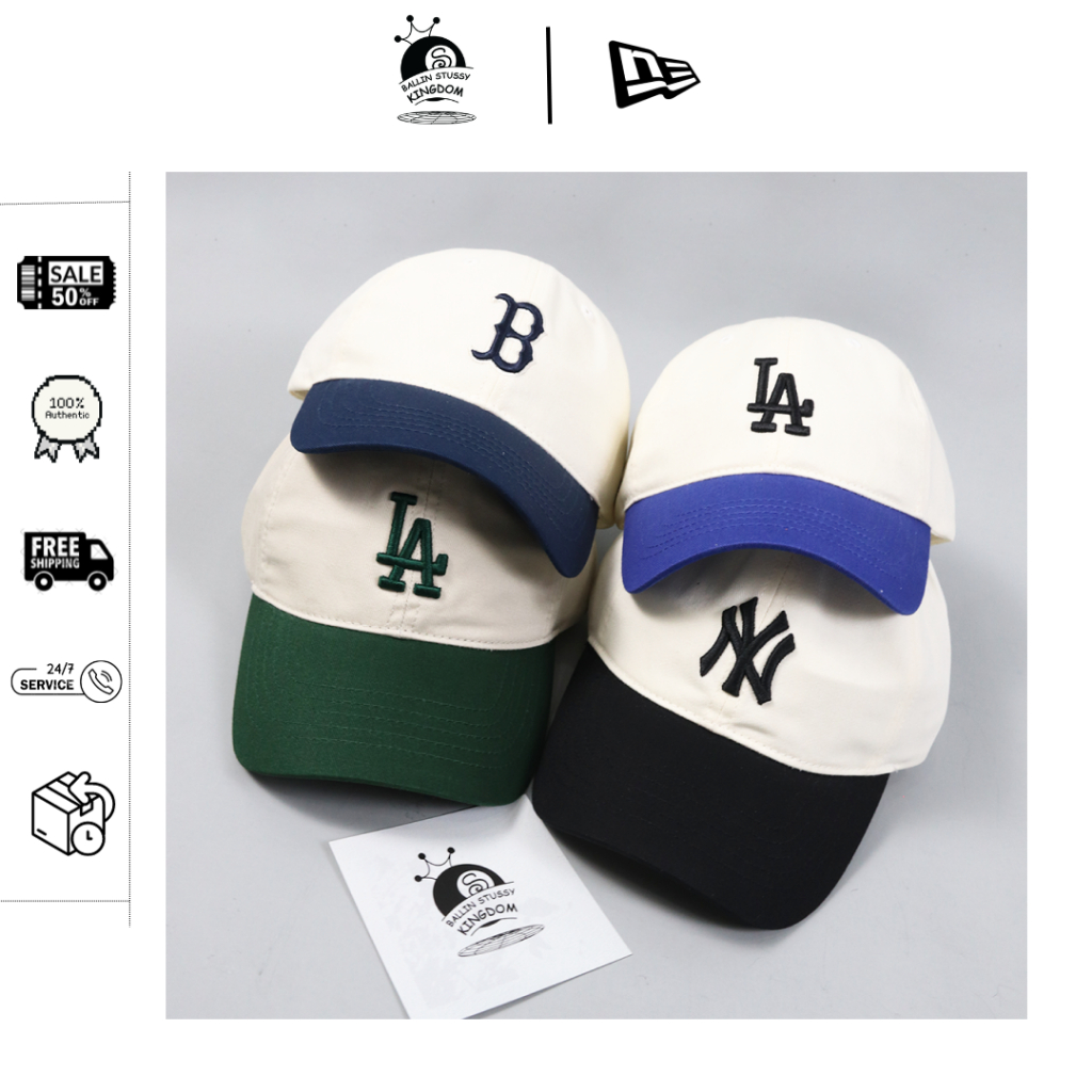 [MLB CHÍNH HÃNG] MŨ LƯỠI TRAI MLB LA/NY CREAM VÀNH MÀU - CHÍNH HÃNG GIÁ RẺ