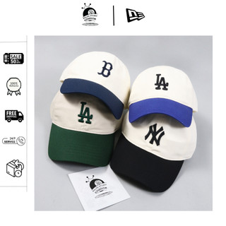 Mũ lưỡi trai mlb la/ny cream vành màu - chính hãng giá rẻ