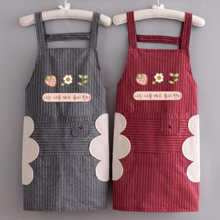Tạp dề nấu ăn hai lớp vải Cotton chống thấm nước, chống bám bẩn, có túi đựng tiện lợi