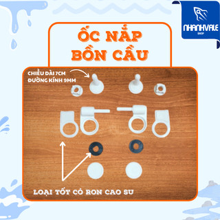 Chân Ốc Nắp Bồn Cầu Nhựa Trắng Loại Tốt có ron cao su