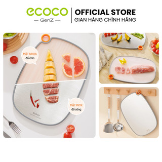Thớt 2 mặt ECOCO Inox 304, Nhựa PP kháng khuẩn cao cấp chuyên dụng nhà bếp, thái hoa quả, đồ tươi sống đa năng