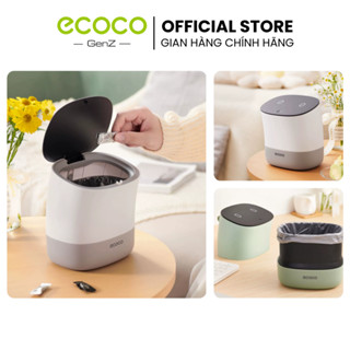 Thùng rác để bàn ECOCO 1,5L đa năng tặng kèm túi rác, Hộp đựng vỏ mini văn phòng nắp kín cao cấp 2241