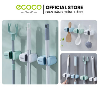 Móc treo chổi, Giá cài cây lau nhà ECOCO, treo các vật dụng nhà bếp, nhà vệ sinh đa năng mẫu mới 2201