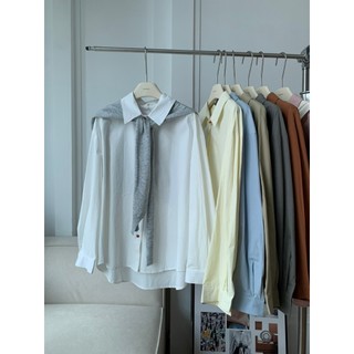 SM414-ÁO SƠ MI BASIC TRƠN DÁNG OVERSIZE 5 màu