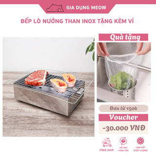 Bếp lò nướng than inox kèm vỉ nướng