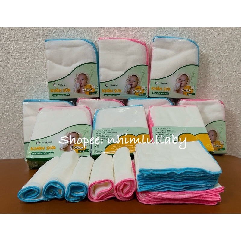 Set 10 khăn sữa xô trắng Dokma (Mbb)