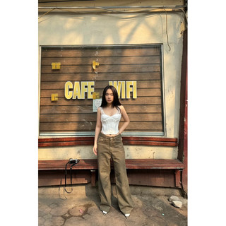 Quần jeans cạp trễ brownie pants