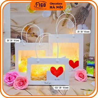   ĐỦ 3 SIZE  Set 20 Cái-Túi Giấy Mika Mặt Kính Đựng Quà Tặng,Túi Đựng Quà Bó Hoa Hoa Khô Túi Đựng Yến Chưng Mỹ phẩm 