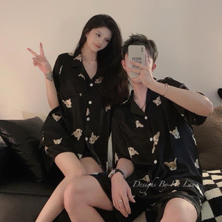 Set bộ lụa cộc in chó qc