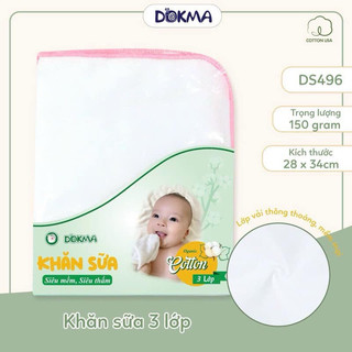 Set 10 khăn sữa xô trắng Dokma (Mbb)