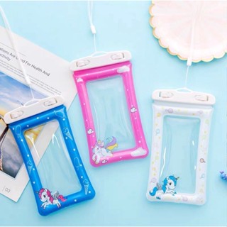 Túi Đựng Điện Thoại Chống Nước Đi Biển trong suốt họa tiết hoạt hình nhiều màu sắc siêu đáng yêu tiện lợi kèm dây đeo cổ