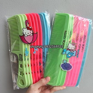 1 bịch 10 cây lược chải tóc hello kitty có 2 loại có cán và không cán