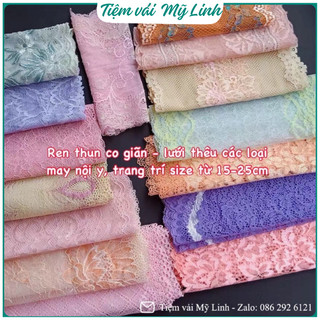 Vải ren viền ren lưới thêu từ 16-22cm may đồ lót, trang trí các loại giá 1m