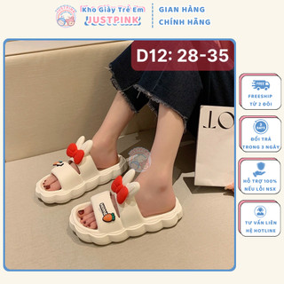 Dép trẻ em nơ đỏ êm chân chống trượt cho bé gái 5 - 12 tuổi 