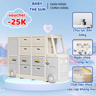 Tủ Đựng Đồ Đa Năng Cho Bé BABYTHESUN Kệ Tủ Cao Cấp Cho Bé Để Đồ Chơi, Sách Vở Thiết Kế Hình Ô Tô Bus