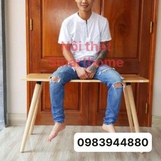 Bàn làm việc bàn học bàn ăn chân gỗ tần bì 60×120cm