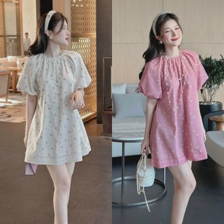 Set Đầm Váy Nữ BabyDol Tay Phồng Có Lót Lai Ren Nhẹ Nhàng Nữ Tính
