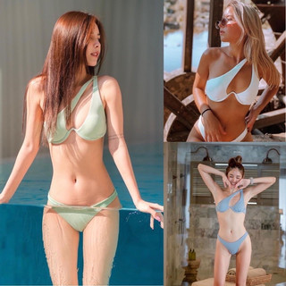 Bộ bikini 2 mảnh lệch vai có gọng