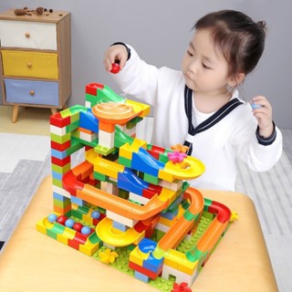Bộ Lego thả bi, xếp hình lego cầu trượt thả bi 168 chi tiết, chất liệu nhựa ABS an toàn cho bé