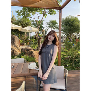 Đầm Sát Nách Dáng A Kèm Tag Nơ (ẢNH THẬT)