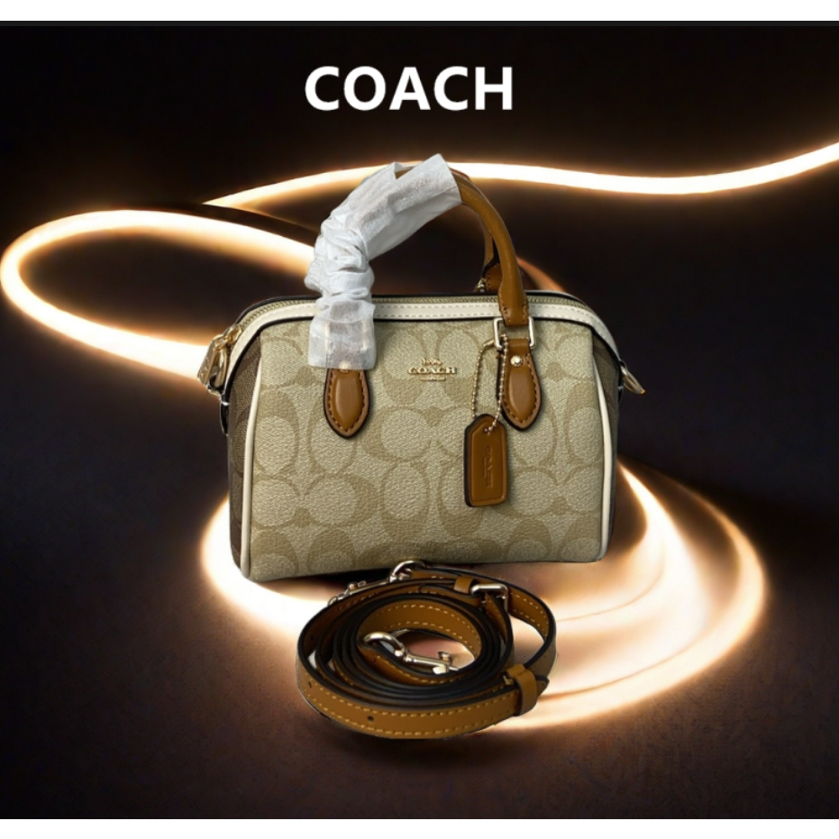 CR244 Coach Nữ Mini Rowan Túi xách một vai Boston Trumpet