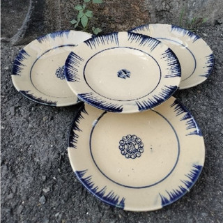Dĩa đá xưa mẫu sọc dừa 8inch