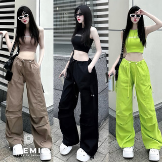 Set áo ba lỗ demide phối quần túi hộp rút dây cá tính