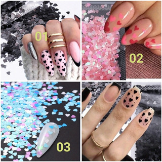 Sequin hình trái tim ẩn trang trí móng-kim sa