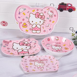 🌸[ HELLO KITTY HỒNG DÂU TÂY ] CHÉN BÁT TÔ DĨA LY CỐC