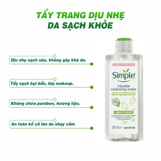 Nước tẩy trang Simple Micellar Water