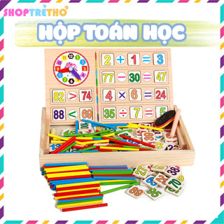 Bộ Đồ Chơi Toán Học 100 Que Tính Kèm Đồng Hồ Gỗ Thông Minh Phát Triển Trí Tuệ Cho Bé